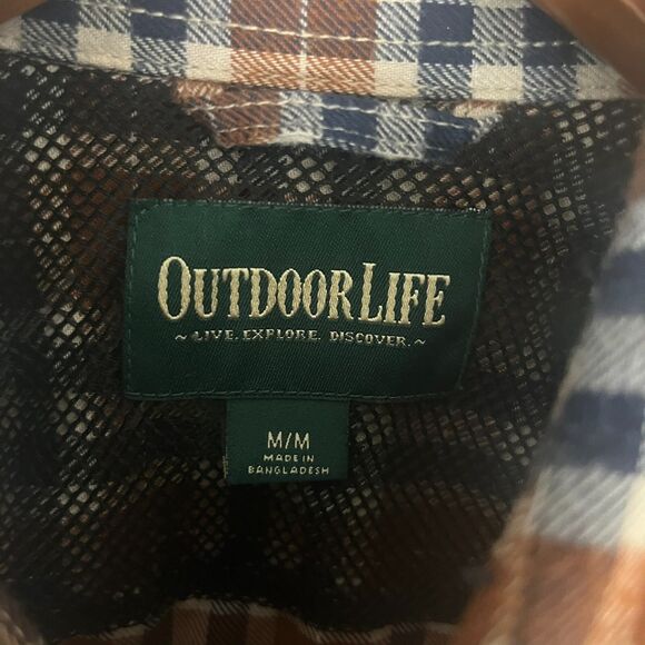 Outdoor Life Men's Medium Performance Flannel Shirt Moisture Wicking Quick Dry - Picture 5 of 7